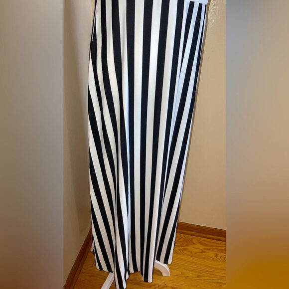 Women’s Casual High Waist Line Maxi Striped Summer Dress Sz S, M, L, XXL MEANEOR - Picture 5 of 13